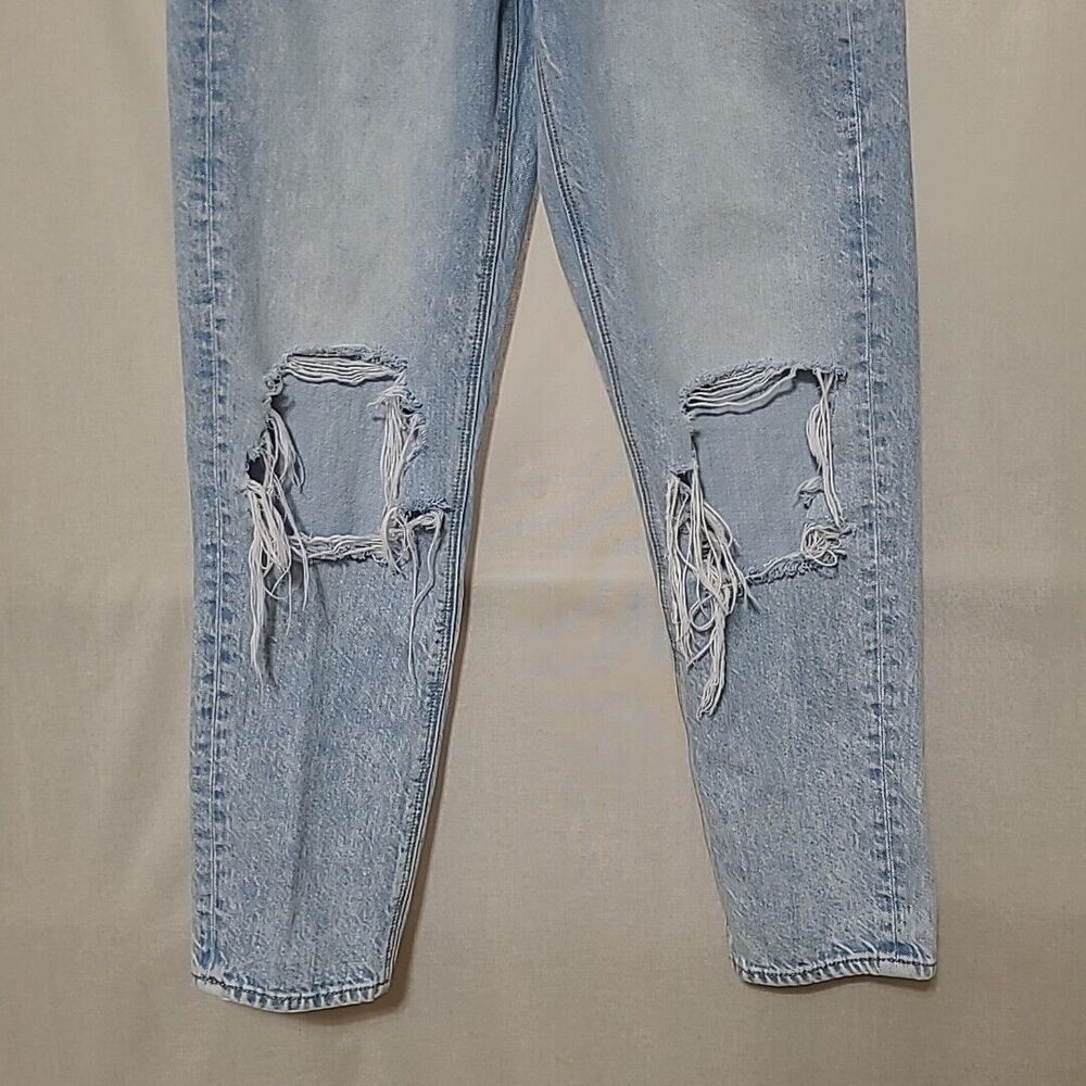 American Eagle Mom Jean Womens Size 2 Regular Light Wash High Rise Distressed - Picture 4 of 12